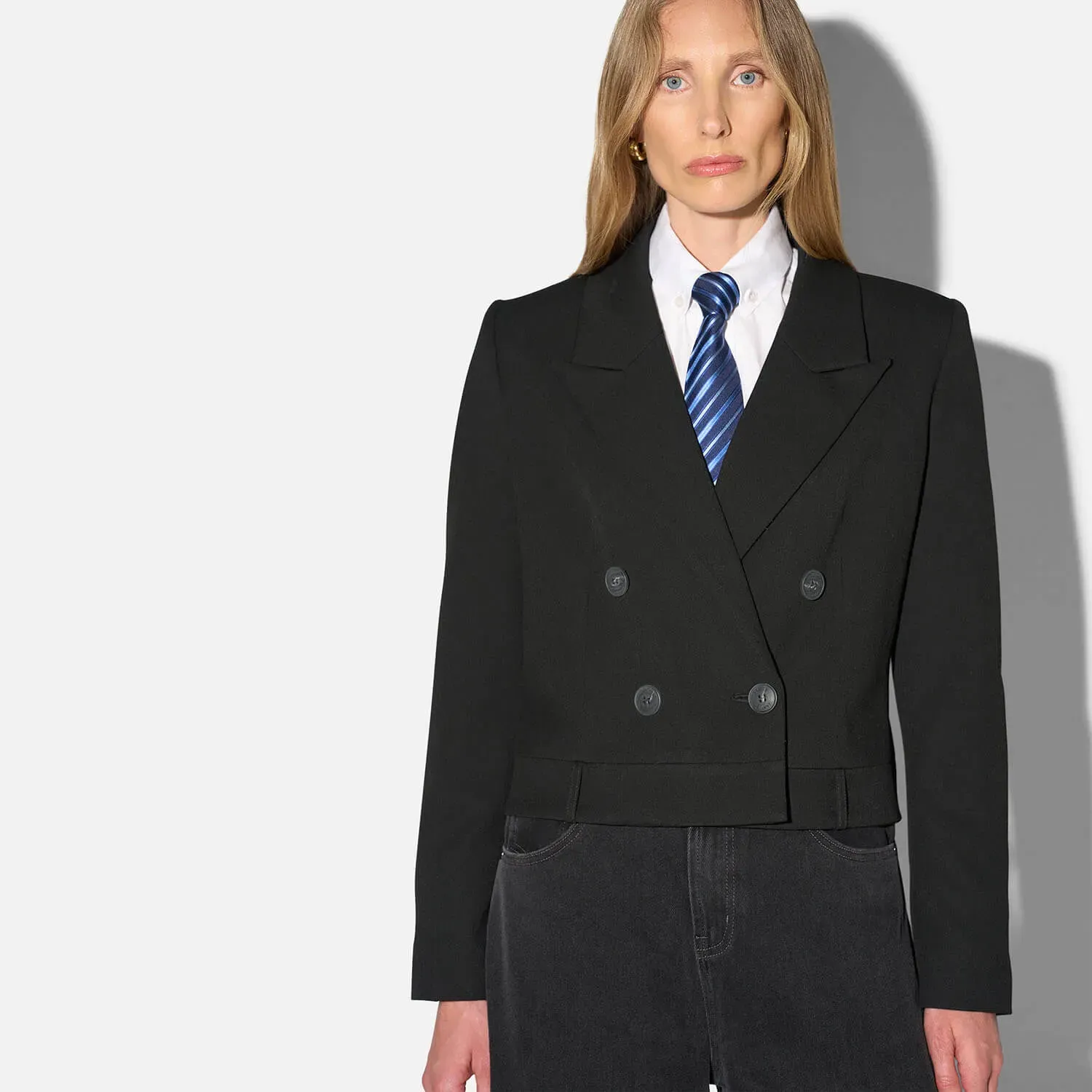 Zwarte Blazer Dames Kort Stan