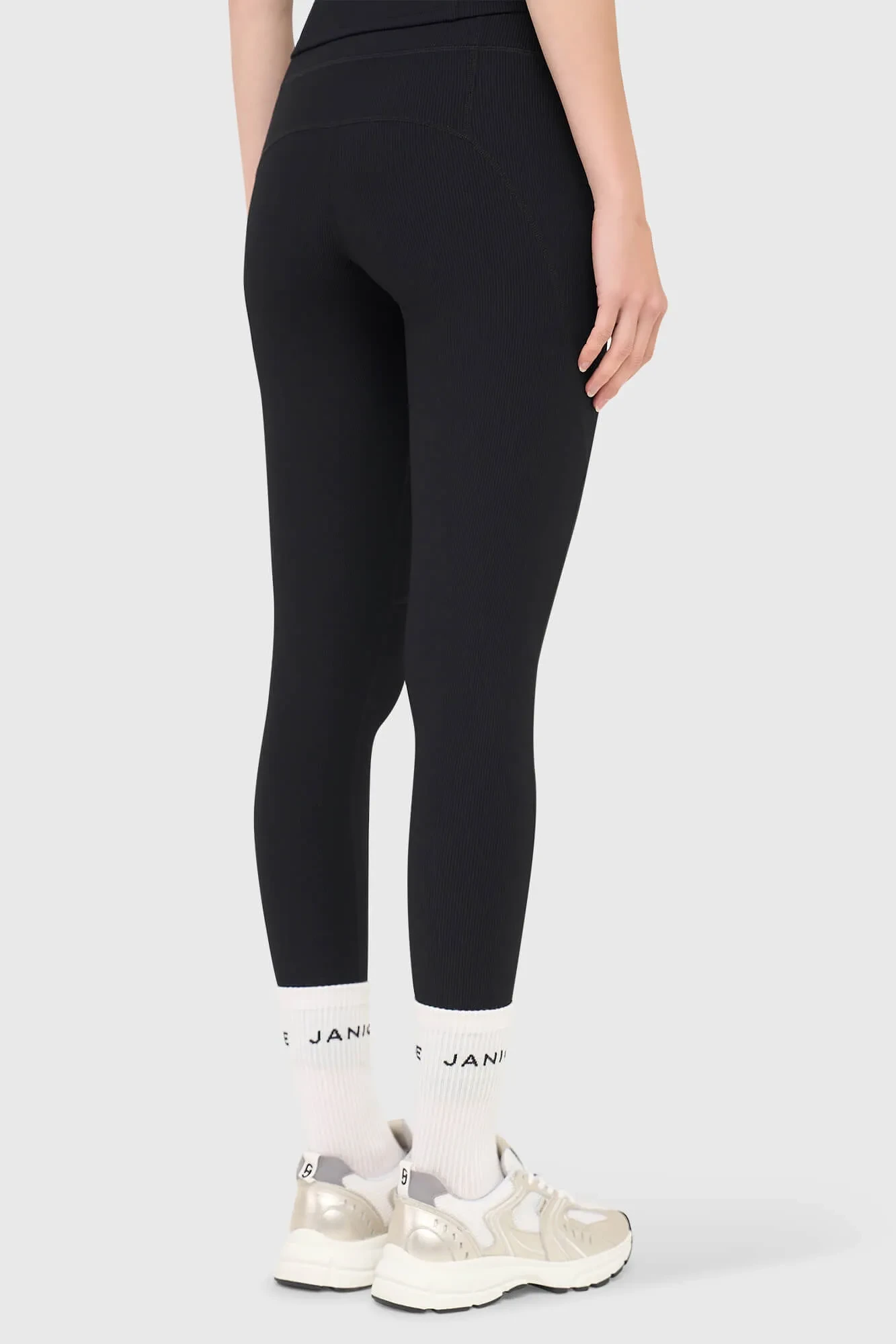 Zwarte Legging Dames Rib Sport Active Wear Ye